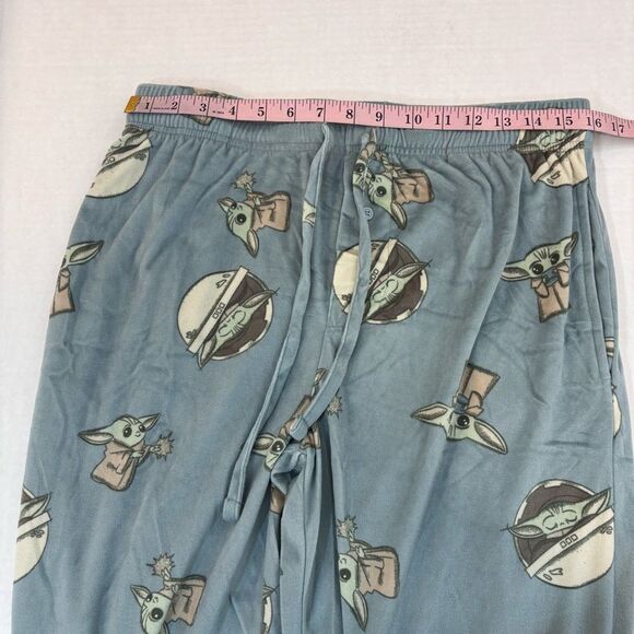 Star Wars Baby Yoda Fleece Elastic Waste Drawstring Pajama Pants Medium Soft - Picture 11 of 12